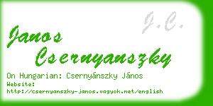 janos csernyanszky business card