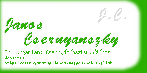 janos csernyanszky business card